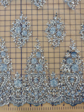 Fancy Lace - 52-inches Wide Sequined Embroidered Light Blue